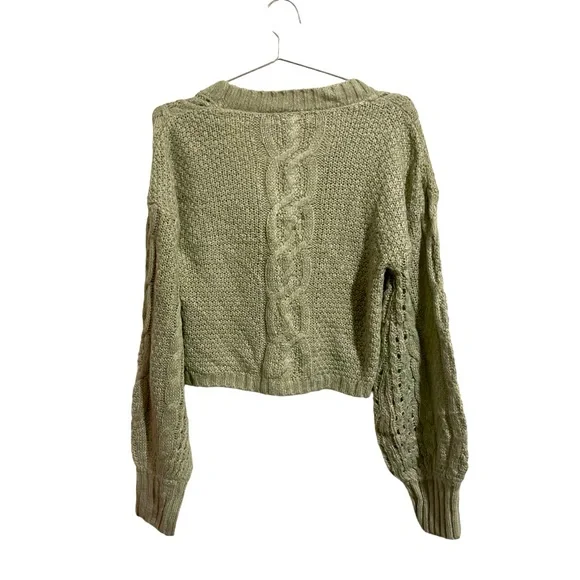 Crave Fame Embroidered Cable-Knit Cardigan - Picture 4 of 5